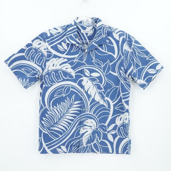 Tommy Bahama Shirt Mens Medium Hawaiian Floral Button Up Casual Beach Resort - Picture 1 of 16